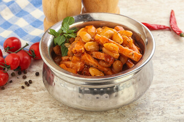 Roasted pork with white beans