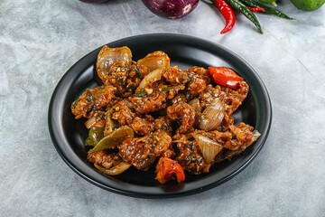 Asian cuisine - prawn in chili sauce