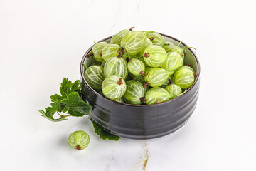 Sweet ripe gooseberries in the bowl