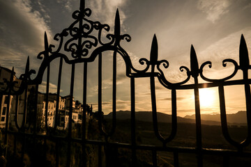 Panoramic view of Ronda city at sunset