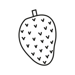 Doodle outline guanabana fruit.