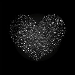 Scatters of sugar powder in heart shape.