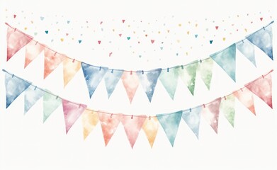 Obraz premium watercolor bunting garland isolated