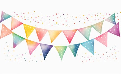 Obraz premium watercolor bunting garland isolated