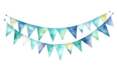 Fototapeta premium watercolor bunting garland isolated