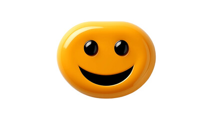 Fototapeta premium Emoticon de una cara amarilla sonriendo con fondo transparente