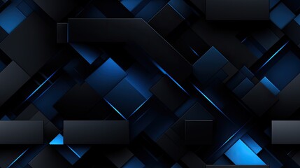 a modern black and blue color scheme. Emphasize minimalism, color gradients, and geometric shapes, creating a web banner with a futuristic and premium feel. SEAMLESS PATTERN. SEAMLESS WALLPAPER.