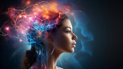 Inspiring Artistic Representation of a Human Head with a Glowing Brain: Igniting Imagination