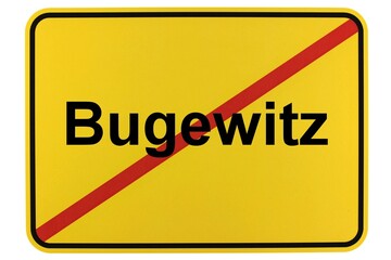 Illustration eines Ortsschildes der Gemeinde Bugewitz in Mecklenburg-Vorpommern