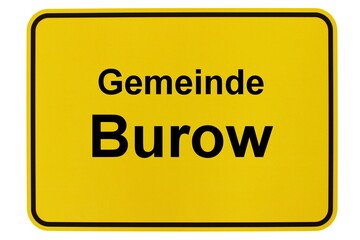 Illustration eines Ortsschildes der Gemeinde Burow in Mecklenburg-Vorpommern