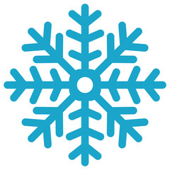Winter snowflake icon. Simple blue snowflake isolated on white background. Christmas decoration