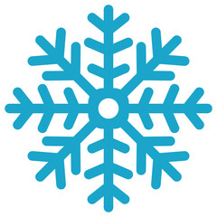 Winter snowflake icon. Simple blue snowflake isolated on white background. Christmas decoration