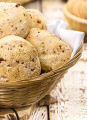 bowl full of traditional brazilian cheese bread or cheese biscuit