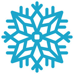 Winter snowflake icon. Simple blue snowflake isolated on white background. Christmas decoration