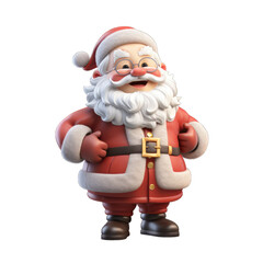 Obraz premium Santa Claus 3d model isolated on transparent and white background. PNG transparent