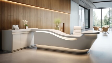 Modern clinic reception desk