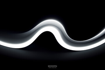 Abstract Gray on Black Background. colorful wavy design wallpaper. creative graphic 2 d illustration. trendy fluid cover with dynamic shapes flow.