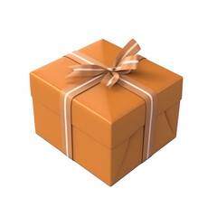 Christmas gift box isolated on transparent background