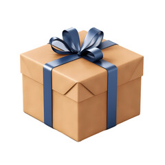 Christmas gift box isolated on transparent background