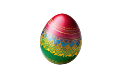 A high quality stock photograph of a single easter egg isolated on a white background