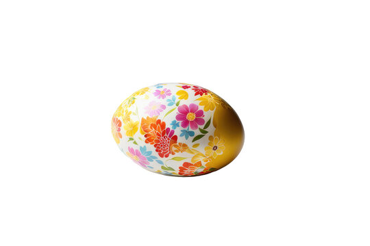 A high quality stock photograph of a single easter egg isolated on a white background