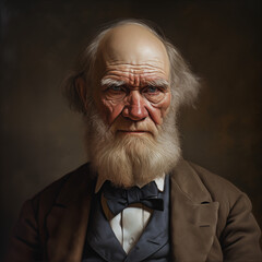 Reconstitution of Charles Darwin’s portrait, ia generated