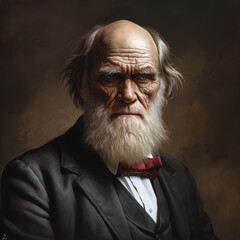 Reconstitution of Charles Darwin’s portrait, ia generated