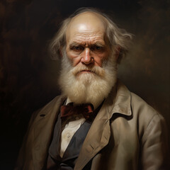 Reconstitution of Charles Darwin’s portrait, ia generated