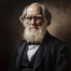 Reconstitution of Charles Darwin’s portrait, ia generated