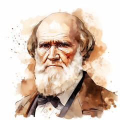 Reconstitution of Charles Darwin’s portrait, ia generated