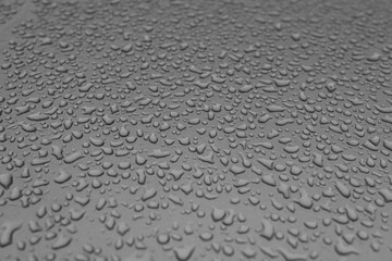 water drops on a metal surface