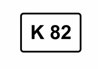 Illustration eines Kreisstraßenschildes der K 82 in Deutschland