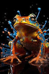 jadowita żaba w kolory świata na tło na tapetę,  - obrazy, fototapety, plakaty