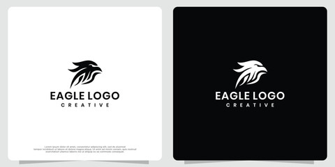Abstract eagle or eagle head. Template for mascot, label, badge, emblem or other branding design.