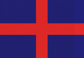 Obraz premium flag of Duchy of Oldenburg on fabric surface. Historical flag of part of Europe