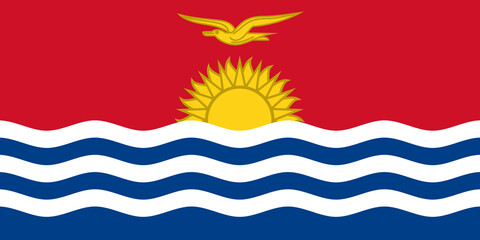 Fototapeta na wymiar flag of Kiribati. Kiribatian national flag on textured background.