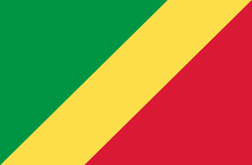 flag of Republic of Congo. National Congolese flag on fabric.Republic of the Congo