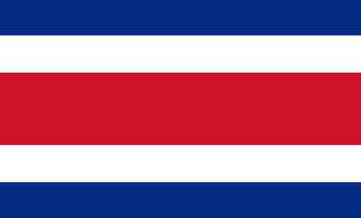 Flag of Republic of Costa Rica. Costa Rica flag on fabric surface