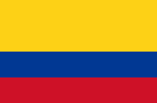 Flag of Colombia. Colombian flag on fabric surface. Republic of Colombia