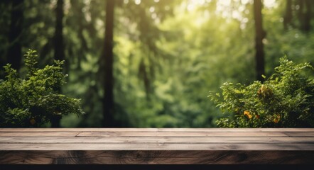 wood wooden table and grass background, nature,