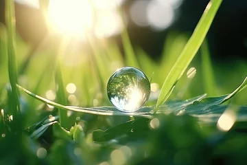 Crédence de cuisine en verre imprimé Herbe dew on grass