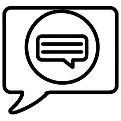 chat icon on metal button