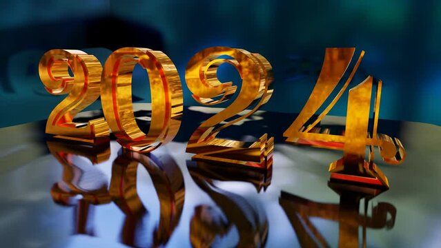 3D animation 2024 new year 