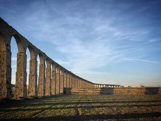 Old aqueduct in the countryside near Vila do Conde, Portugal, January 2019