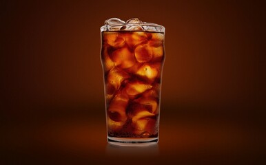 Glass of iced tasty sweet coffee on the desk