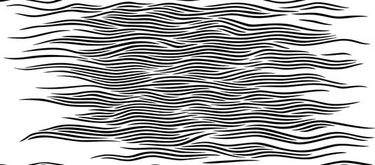Swirled and curled stripes and brush strokes texture. Marble or acrylic atrwork imitation. Cool and swirly background. Abstract vector illustration. Black isolated on white. EPS10  - obrazy, fototapety, plakaty
