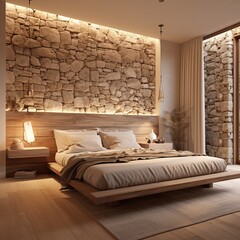 Modern hotel bedroom interior