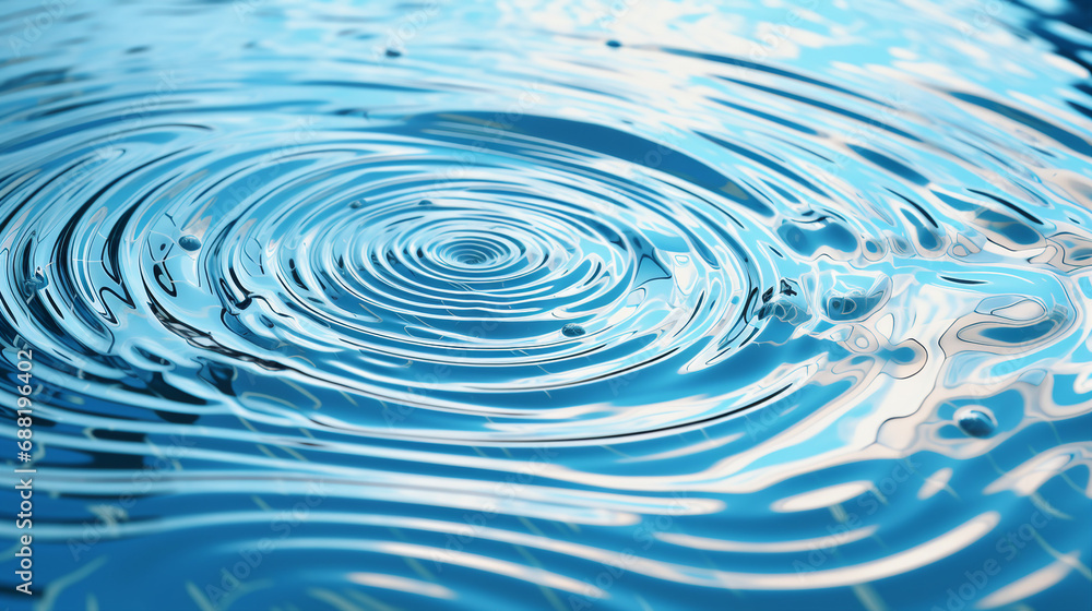 Poster rippling patterns of water droplets on a lake surface background