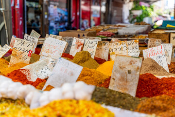 Different spices at a bazaar in Israel
