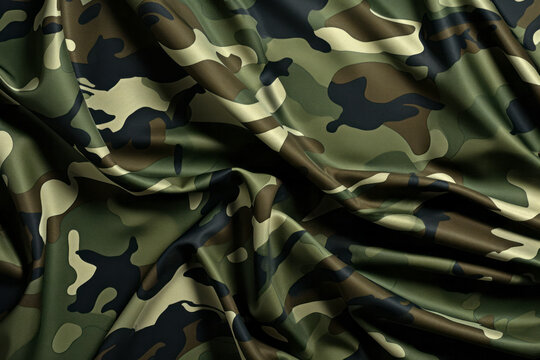 Military crumpled background with camo colors.War background.generative ai